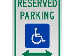 Accessible Reserved Parking sign double Arrow