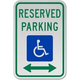 Accessible Reserved Parking sign double Arrow